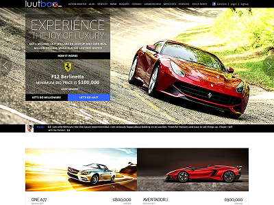 Luxury Car Auction auction website clean webdesign elegant design luxury luxury car auction