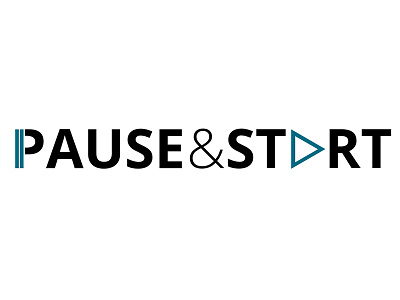 Pause & Start branding conceptual design logo pause re branding simple elegant logo design start