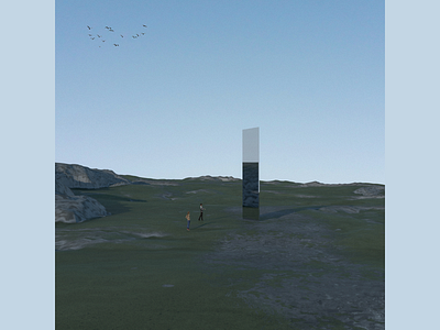 Monolith 3d 3d artist 3d render adobe dimension daily render dimension landscape material monolith obj render shadows sky surrealism texture