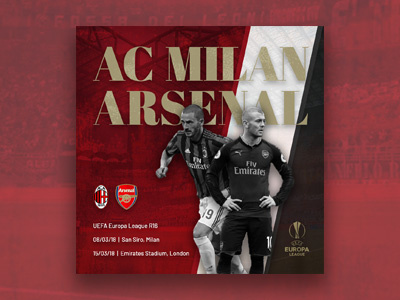 Arsenal vs AC Milan // Artwork ac milan arsenal artwork design europa league football graphic design photoshop promo soccer uel