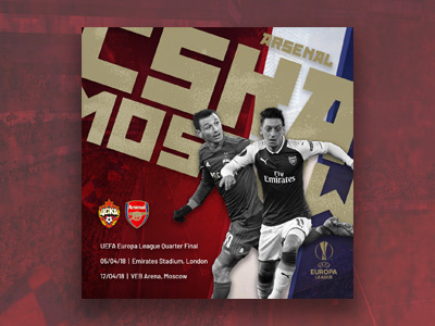 Arsenal vs CSKA Moscow // Artwork arsenal artwork cska design europa league football graphic design moscow photoshop promo soccer uel