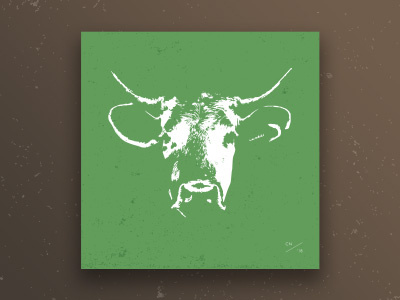 Cow Head // Giclée Art Print cow cow head design graphic design print print design restaurant rustic texture