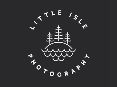 Little Isle Photography // Logo Design branding design graphic design identity illustration logo mark outdoors rustic stamp trees typography