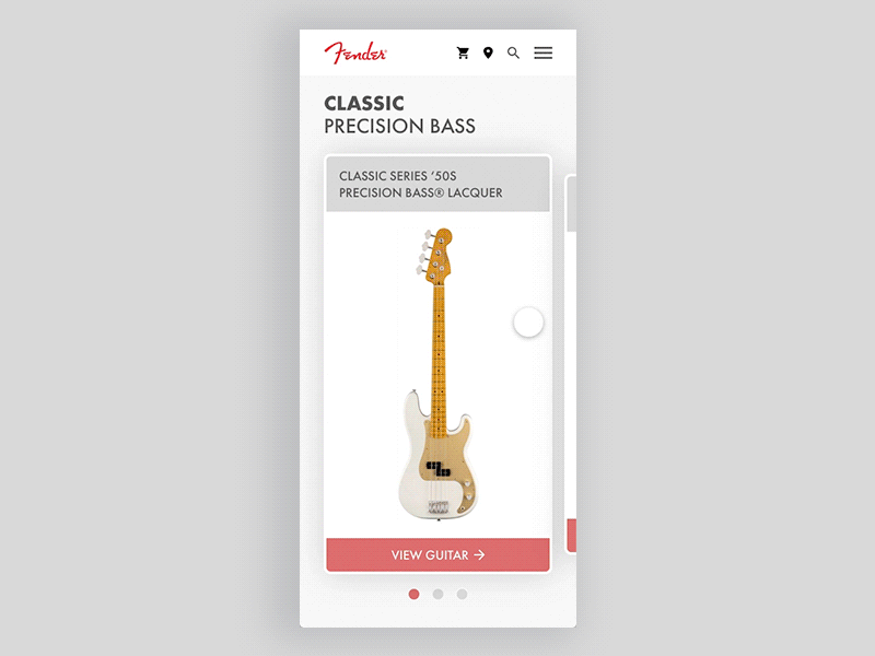 Carousel Mobile Layout // UI adobexd app auto animate fender gif graphic design guitar layout mobile ui web design