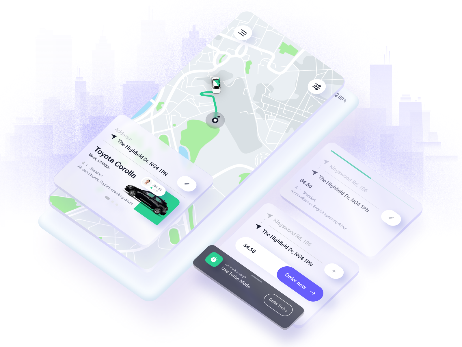 UX/UI Taxi App concept design by Valeriia Nikulnikova on Dribbble