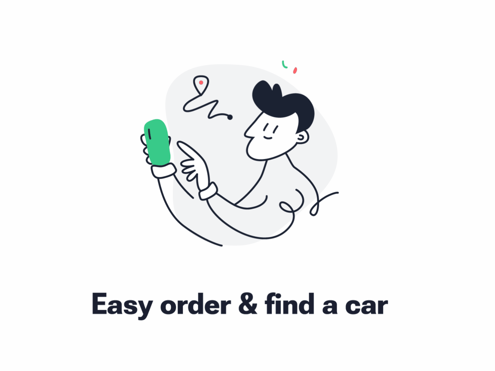 Onboarding animation for a taxi app