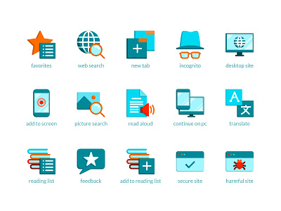 Mobile Browser Icon Pack browser design flat design icon icon design icon set icons illustration interface mobile ui ux vector