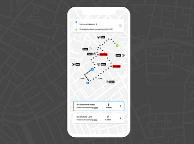 Night Mode Direction (GPS) app app design branding design direction directions gps tracker location pin location tracker map mobile app navigation nightmode public transport travel app ui