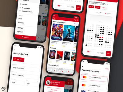 Shaw movie theatre app add payment app booking bookings branding credit card design flat homepage menu movie payments seatings shaw ticketing tickets ui ux