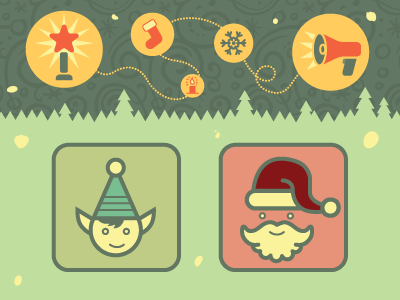 Christmas poster (frame) / icons christmass elf icons santa