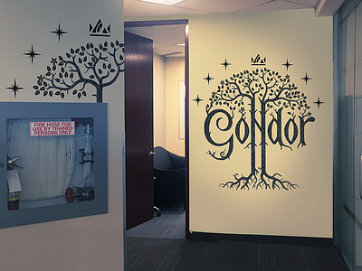 Wall decoration Gondor gondor illustraion typography wall painting