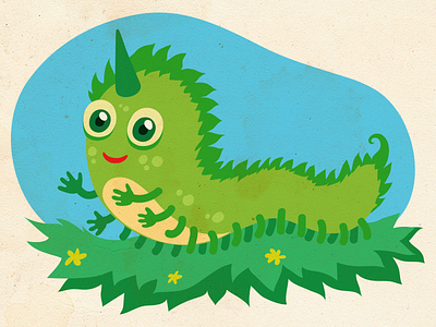 Caterpillar character design illustration vector