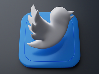 Twitter | Big Sur App Icon 3d app appicon big sur blender graphic icons invite logo neumorphism skeumorphism twitter
