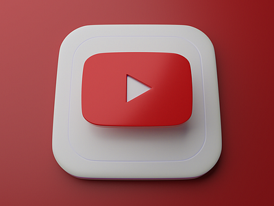 Youtube | Big Sur App Icon 3d app icon apple big sur blender graphic icons ios logo skeumorphism youtube