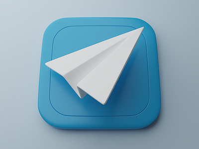 Telegram | Big Sur App Icon 3d 3d icon bigsur blender c4d clean design icons minimal