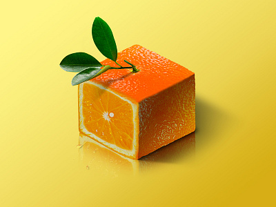 Orange @ World of Isometric Fruits design fitness fruit graphic health illustration isometric manipulation photoshop