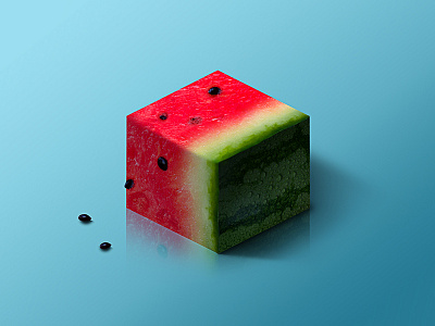 Watermelon @ World of Isometric Fruits design fitness fruit graphic health illustration isometric manipulation photoshop