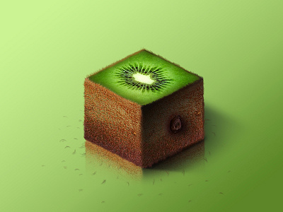 Kiwi @ World of Isometric Fruits design fitness fruit graphic health illustration isometric kiwi manipulation photoshop