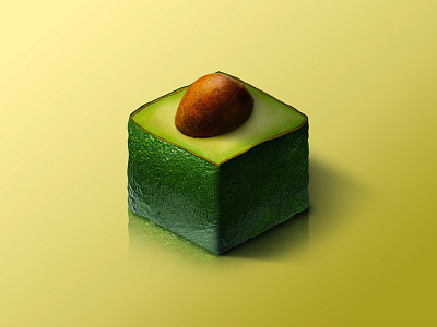 Avocado @ World of Isometric Fruits avocado design fitness fruit graphic health illustration isometric kiwi manipulation photoshop