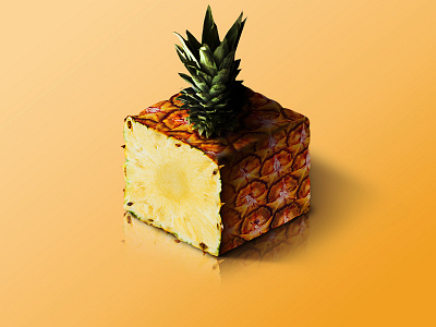 Pineapple @ World of Isometric Fruits art design fitness fruit graphic health illustration isometric kiwi manipulation photoshop
