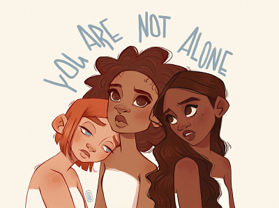 You are Not alone character character design digital art digital drawing digital illustration drawing girl illustration painting procreate