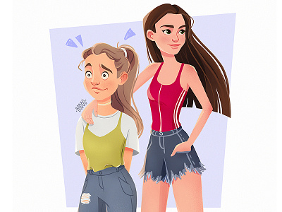 At The Model Agency character character design digital drawing drawing funny illustration sisters