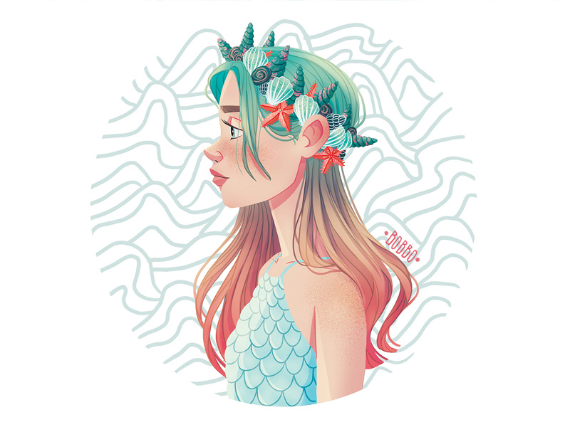 Mermaid by Bobbo Andonova on Dribbble