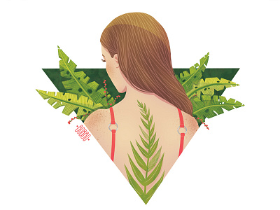 Leaves branding character character design design digital art digital drawing digital illustration drawing fashion drawing girl graphic design illustration leaves painting tropic