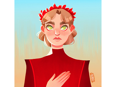 Red queen character character design digital art digital drawing digital illustration drawing illustration painting procreate procreate brush