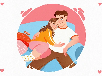 Couple #2 boyfriend character character design couple couples digital art digital drawing digital illustration drawing girlfriend graphic design illustration love procreate procreate art product illustration