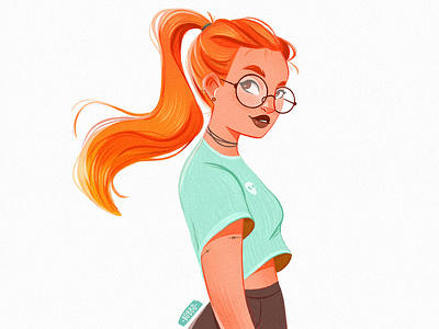 Kaia 🥕 character character design digital art digital drawing digital illustration drawing fashion drawing female character girl illustration procreate redhair redhead