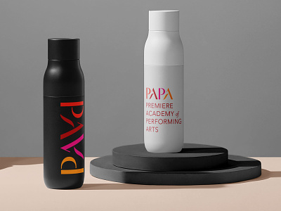 PAPA Dance Water Bottles ballet branding dance logo packaging performing arts