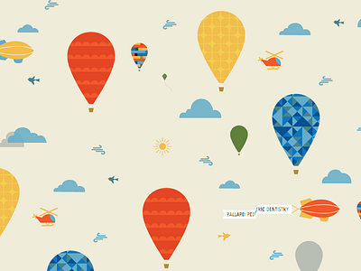 Ballard Pediatric Dentistry Wallpaper hot air balloon illustration kids pattern sky wallpaper