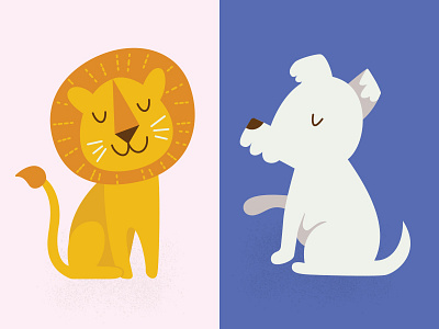 Animals childrens book dog illustration lion
