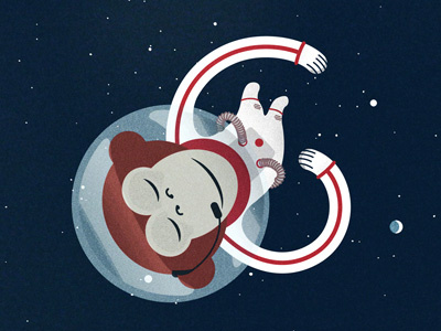 Gordo cosmic sans illustration monkey space
