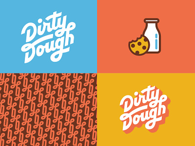 Dirty Dough Branding pt. 2 branding cookies cookies and milk dirty dough dough handlettering logo design milk pattern typogaphy