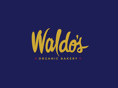 Waldos Logo bakery branding food hand lettered logo organic restuarnt type w