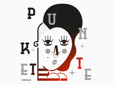 Punkette character figure font fontbyme fontlover igreka2n illustration illustrator portrait punk typo vecteur