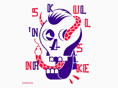 Skull'n Snake character figure font fontbyme fontlover igreka2n illustration illustrator portrait skull typo vecteur