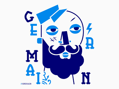 Germain character figure fisherman font fontbyme fontlover igreka2n illustration illustrator portrait tattoo typo