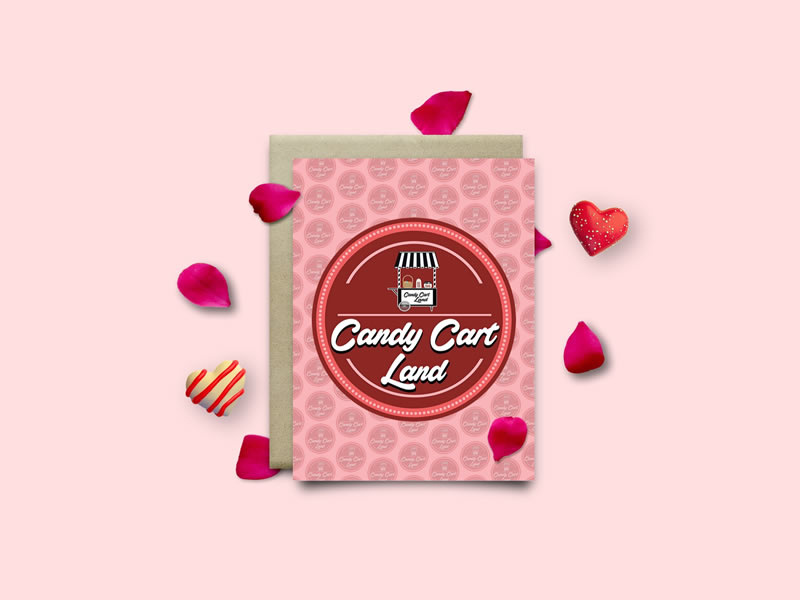 Candy Cart Land Logo Design illustration hand lettering typography sweet cart candy cart graphidesign identity logo design logotype logo