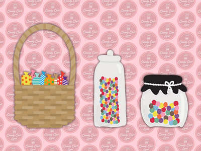 Candy Cart Land | Sweet Jar & Basket Illustration