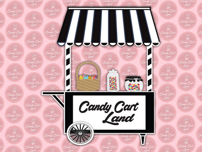 Candy Cart Land | Sweet Cart Illustration graphic icon iconography identity illustration logo