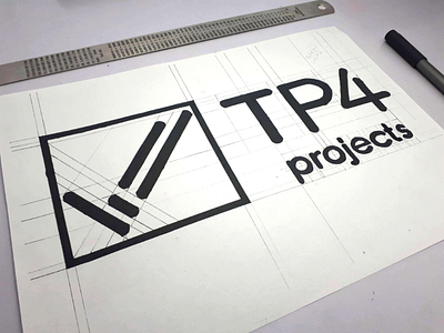 TP4 Projects Ltd | Inking Sketching Concept design graphic handlettering icon identity logo monogram sketching typography