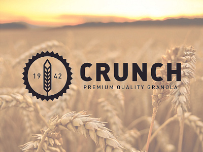 Crunch – Premium Granola Logo crunch flat design grain granola logo simplicity symmetrical