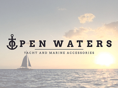 Open Water Logo anchor boat lakes logo marine ocean open water yacht