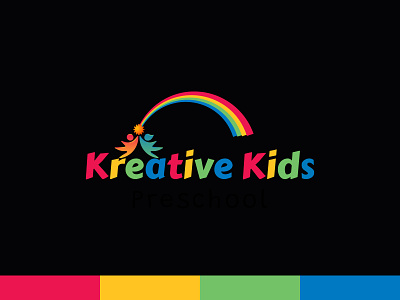 Childcare Center logo design with Rainbows