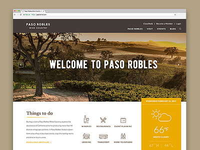 Paso Robles Wine Country: Home Page branding case study ui ux web web design website