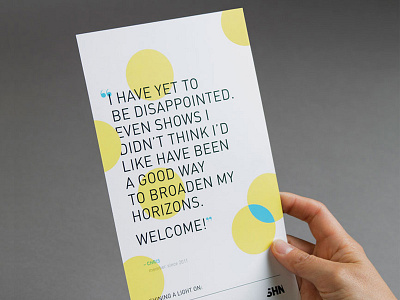 SHN: Print collateral graphic design marketing print quote theater