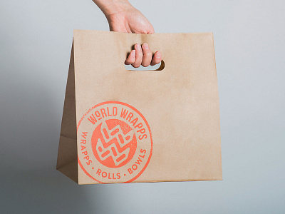 World Wrapps: Brand Rollout bag branding carryout graphic design identity logo